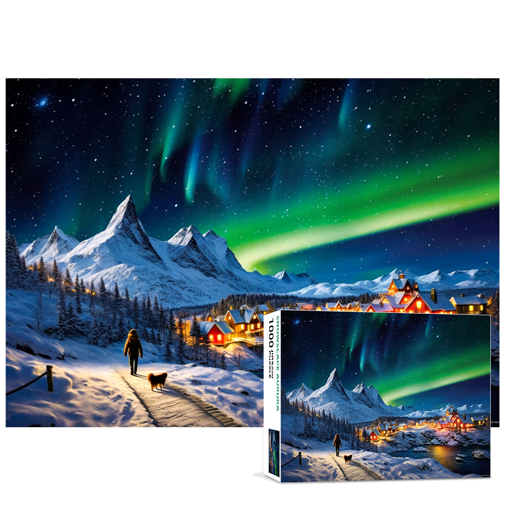 1000 Piece Challenging Jigsaw Puzzles - Village Snowscape